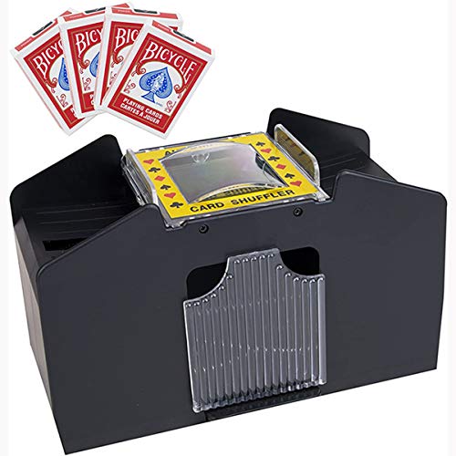 DaMohony Barajador Automático de Cartas de Póquer Alimentado por Batería, Barajador de Cartas Máquina Barajadora Eléctrica para el Juego de Póquer Hogar Fiesta Club