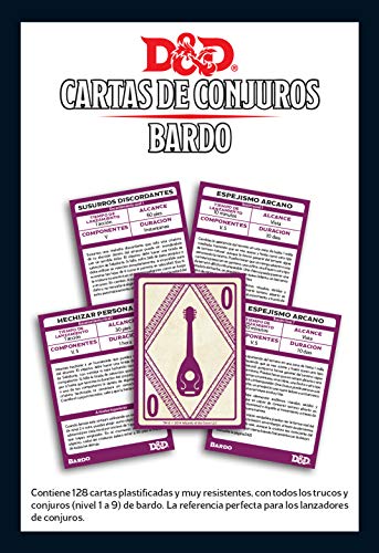 D&D Dungeons & Dragons Cartas de Conjuros Bardo Lengua española