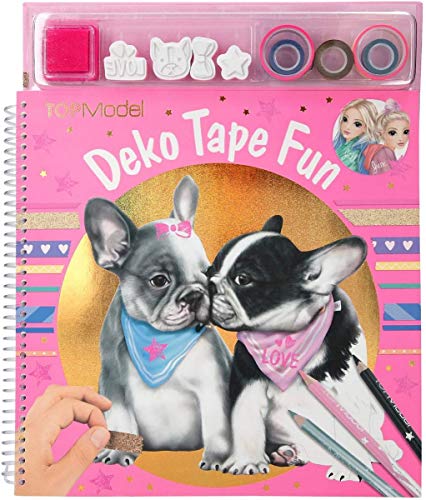 Depesche 10734 - Libro para colorear con cintas adhesivas, diseño de perro TopModel, aprox. 31 x 26 x 2,5 cm, multicolor