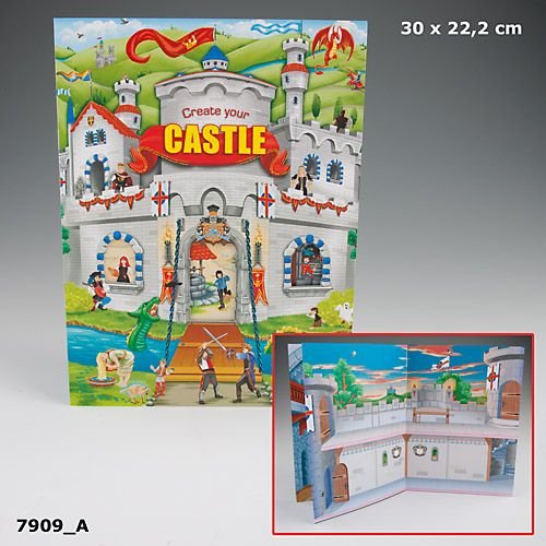 Depesche CREA tu Castillo - Libro para Colorear con Pegatinas. - Libro Create Your Castle