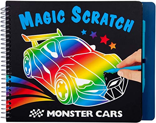 Depesche- Libro para Colorear Magic Scratch Monster Cars, Aprox. 22,5 x 17,8 x 1,8 cm, Multicolor (10928)