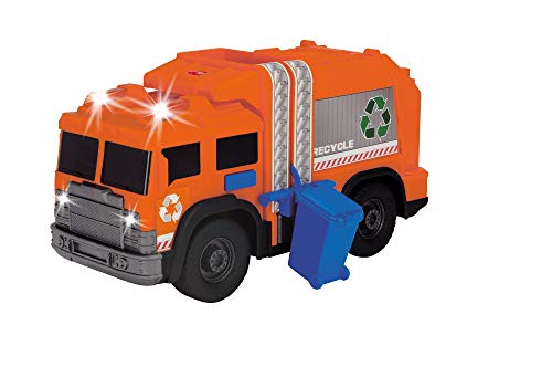 Dickie-Camión de Reciclaje luz y Sonido Action Series 30cm 3306001 Juguete, Color Naranja