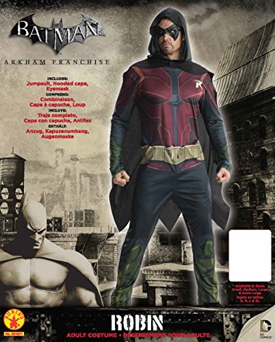 Disfraz de DC de Robin, de Arkham City Rubie'S, para Hombre, tamaño XL, Pecho: 111 -116 cm, Cadera: 91-101 cm, Entrepierna: 83 cm