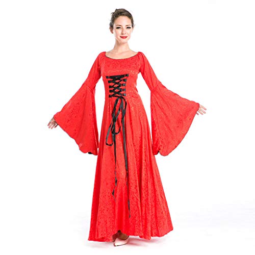 Disfraz De Halloween Mujer Corte Aristocrática Reina Falda Larga Roja Adulto Juego De rol Juego De Fiesta Disfraz Disfraz
