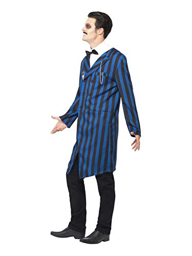 Disfraz del duque de la mansión Smiffys, con chaqueta, camisa falsa y pajarita, multicolor (azul / negro), M
