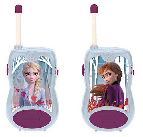 Disney Par, Rango De 100 Metros, Juguete Infantil (Lexibook TW12FZ) Frozen 2 Elsa Anna Walkie-talkies, Pinza para Colgar del cinturón, batería, Azul, Color
