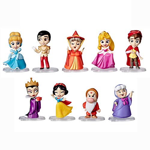 Disney Princess Comics Adventure Discoveries Collection, Juego de muñecas con 9 Figuras, Bases, Castillo de exhibición y Funda, Juguete para niñas de 3 años en adelante