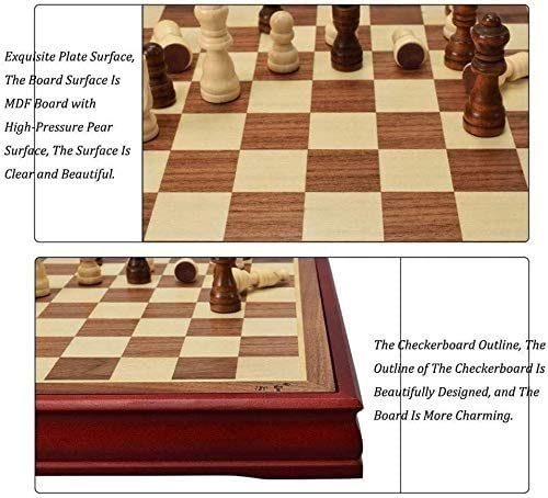 DJRH Junta de Juego de ajedrez para, Juego de ajedrez Internacional Conjunto Juego Juego de Mesa de ajedrez Colección portátil Tablero de Viaje Juguetes Juguetes Regalo ( Size : A )