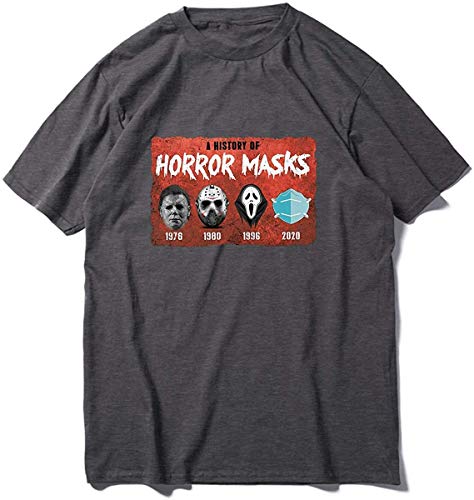 Dmode A History of Horror Masks 1978 1980 1996 2020 Horror Movies Halloween Shirt,Dakr Gray,X-L