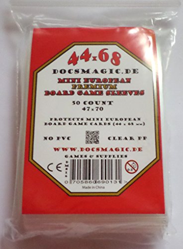 docsmagic.de 500 Premium Mini European Board Game Sleeves - 47 x 70 - Small EU - 44 x 68 - 10 Packs