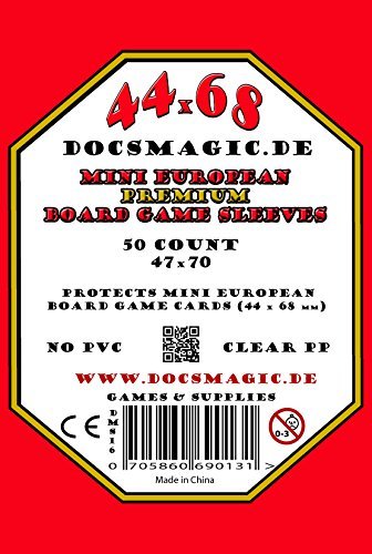 docsmagic.de 500 Premium Mini European Board Game Sleeves - 47 x 70 - Small EU - 44 x 68 - 10 Packs