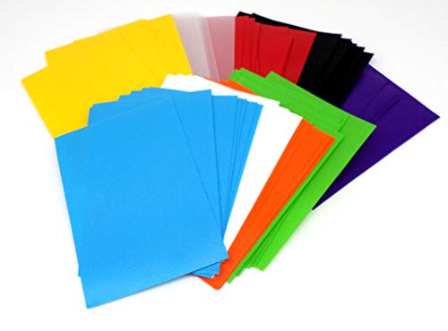 docsmagic.de 9 x 60 Double Mat Card Sleeves Small Size 62 x 89 - Black Red White Yellow Clear Light Blue Light Green Purple Orange - YGO - Mini Fundas
