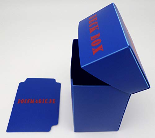 docsmagic.de Deck Box + 60 Double Mat Blue Sleeves Small Size - Mini Caja & Fundas Azul - YGO