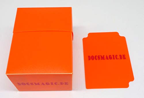 docsmagic.de Deck Box Full + 100 Double Mat Orange Sleeves Standard - Caja & Fundas - PKM MTG