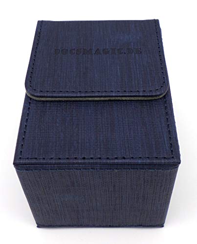 docsmagic.de Premium Magnetic Flip Box (100) Blue + Deck Divider - MTG PKM YGO - Caja Azul