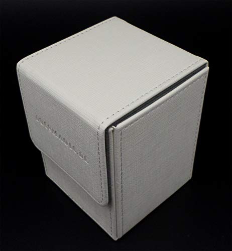 docsmagic.de Premium Magnetic Flip Box (100) White + Deck Divider - MTG PKM YGO - Caja Blanco