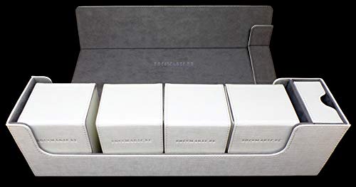 docsmagic.de Premium Magnetic Tray Long Box White Large + 4 Flip Boxes - Blanco