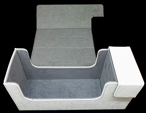 docsmagic.de Premium Magnetic Tray Long Box White Small - Card Deck Storage - Caja Blanco