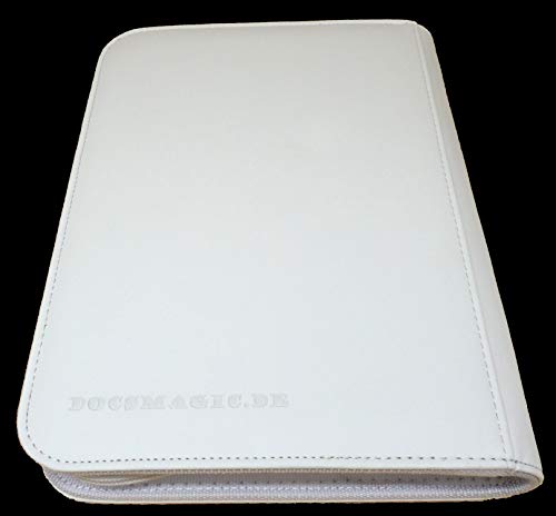 docsmagic.de Pro-Player 9-Pocket Zip-Album White - 360 Card Binder - MTG - PKM - YGO - Cremallera Blanco