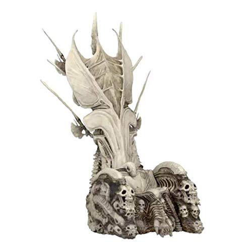 Dongyd Skull Throne Skull Seat 7 Pulgadas Universal Altura Completa 14 Pulgadas Escena decoración Souvenir Regalo colección artesanía Navidad (tamaño: Altura sobre 32 CM)