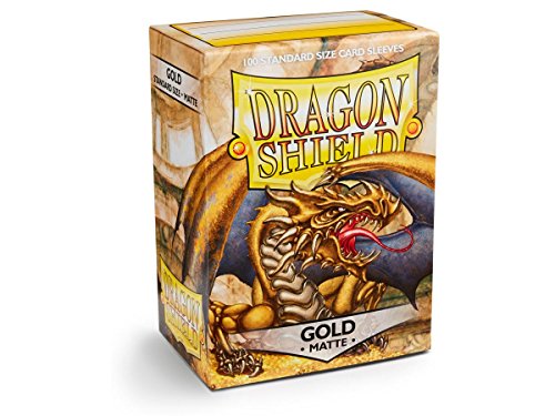Dragon Shield 100 fundas protectoras de tamaño estándar mate (oro mate)