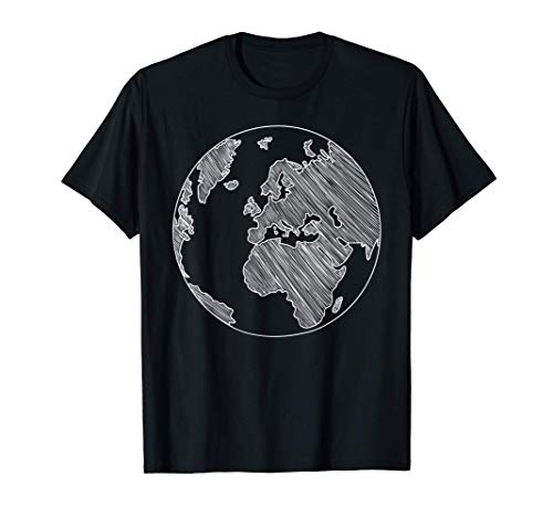 Earth Day - Planet Earth Globe Sketch Drawing Camiseta