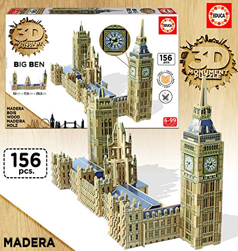 Educa Borrás - Parlamento y Big Ben, Puzzle 3D (16971)