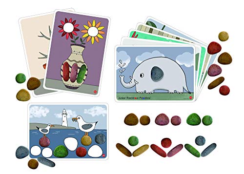 edx education 75152 Juego de piedras ecológicas para actividades infantiles, diseño de arcoíris