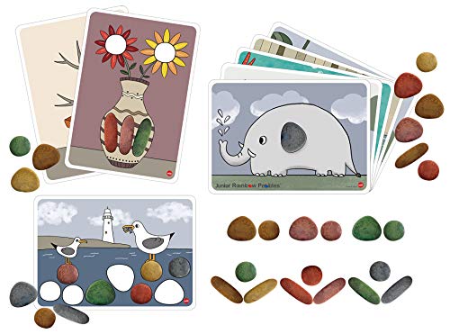 edx education 75152 Juego de piedras ecológicas para actividades infantiles, diseño de arcoíris