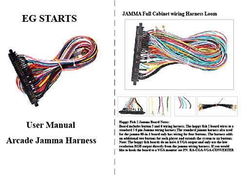 EG STARTS Arcade Jamma Gabinete de Interfaz de 56 Pines Mazo de Cables Telar Multicade Arcade PCB Cable para Consolas de Videojuegos Tablero Jamma 60 en 1 y Consolas de Juegos Pandora Box