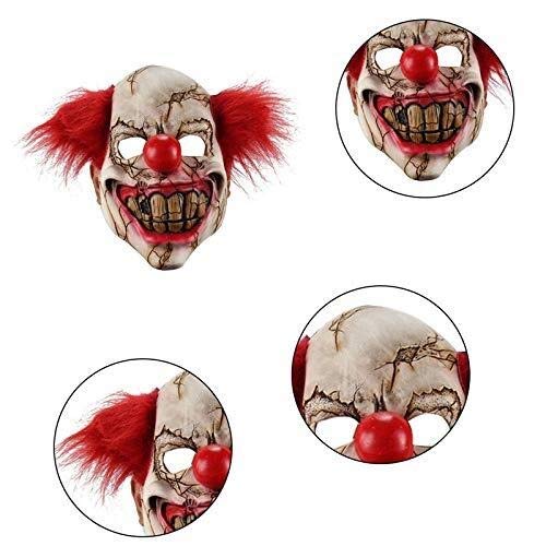 Eizurs Máscara de Halloween Horror Holloween Latex Payaso Máscara Adulto con Red Hair Killer Party Masks