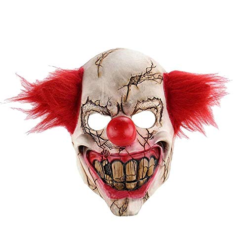 Eizurs Máscara de Halloween Horror Holloween Latex Payaso Máscara Adulto con Red Hair Killer Party Masks