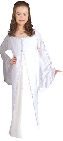 El señor de los anillos LOTR tm Arwen tm White Dress (Necklace not included) Children's sizes Small, Medium and Large (disfraz)