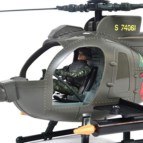 Elite Force Army Strike MH-6 Spec Ops Little Bird Vehicle with Helicopter, Motorcycle, and 2 Action Figures by Elite Force