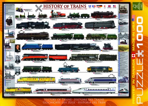 EuroGraphics History of Trains 1000pcs Puzzle - Rompecabezas (Puzzle Rompecabezas, Vehículos, Niños y Adultos, Niño/niña, Interior, Caja)