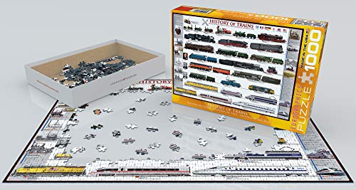 EuroGraphics History of Trains 1000pcs Puzzle - Rompecabezas (Puzzle Rompecabezas, Vehículos, Niños y Adultos, Niño/niña, Interior, Caja)