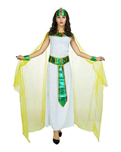 EVRYLON Disfraz de Carnaval Egipcio sacerdotisa Vestal Cleopatra Nefertiti Talla única Cosplay