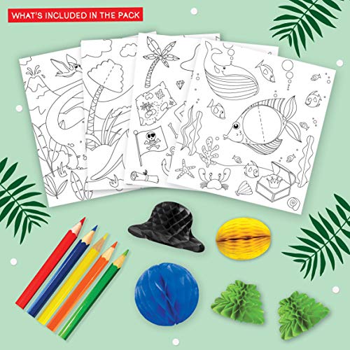 Express Yourself MIP Lost in Adventure Get Set Make Coloring en Set con Honeycomb Kids Craft Kits – Juego de colorear creativo con Diplodoco, Triceratops, Pirata y Underwater Designs GSET004
