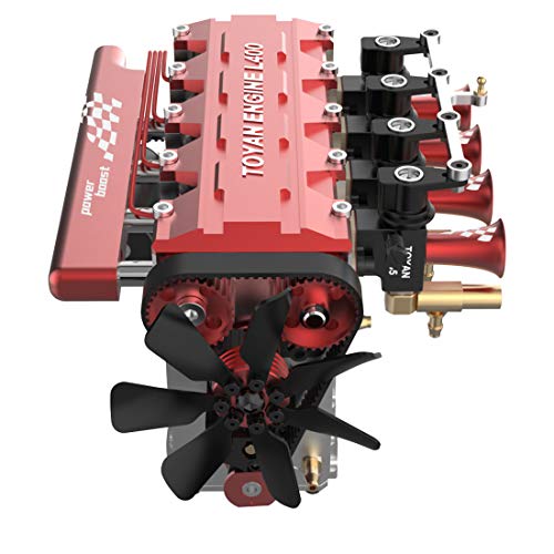 FADF Toyan - Kit de motor de 4 cilindros en línea de 14 cc y 4 tiempos para montaje de bricolaje motor refrigerado por agua Toyan FS-L400 motor para 1:8 1:10 1:12 1:14 RC modelo coche barco avión