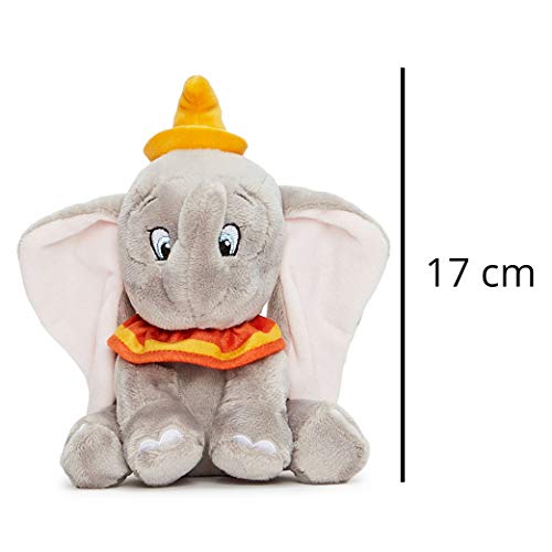Famosa Softies- Dumbo Peluche Infantil en Forma de Elefante Licencia Disney, Color Gris, 17 cm (760017355)