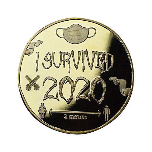 favourall I Survived 2020 Medalla Monedas Conmemorativas, Monedas Conmemorativas De Metal 2020 Monedas De Doble Cara, Supervivientes 2020 Monedas De Regalo Regalos para Coleccionistas Familiares