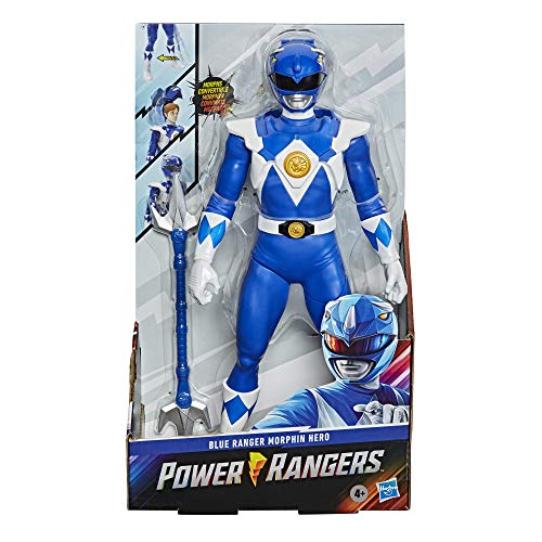 Figura de acción de Power Rangers Mighty Morphin Power Rangers Blue Ranger Morphin Hero de 12 Pulgadas con Accesorio, Inspirada en el Programa de televisión Power Rangers