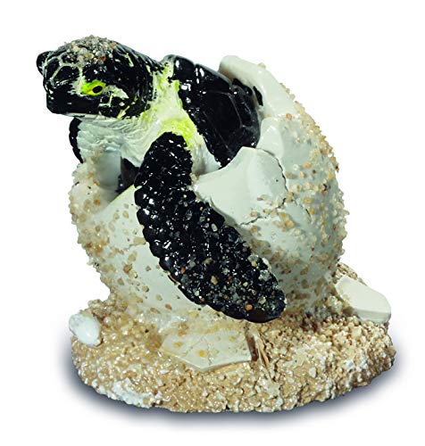 Figura de resina de tortuga de mar, huevo eclosión sobre arena, 5,5/4,5/3,5 cm (b)