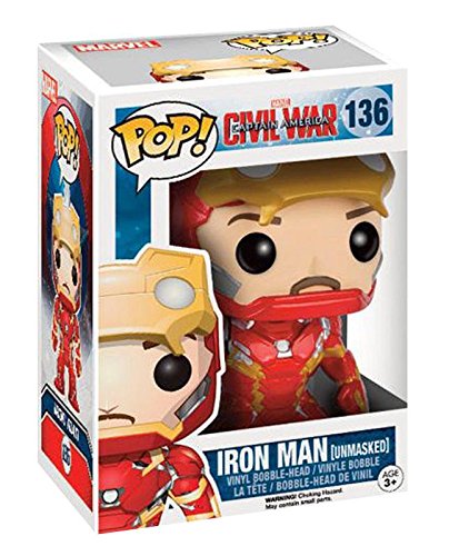 Figura Marvel Captain America Civil War Pop! Vinyl - Iron Man [Unmasked]