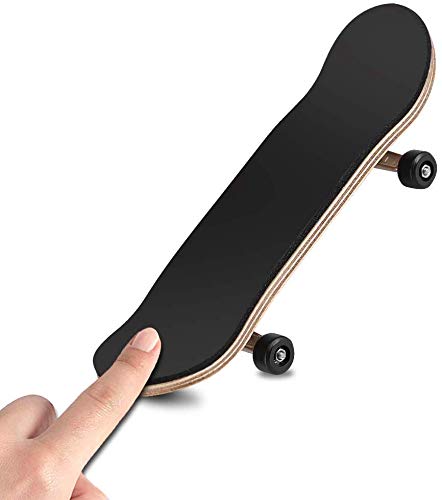Fingerboard Finger Skateboards, Mini diapasón, Patineta de Dedos Profesional para Maple Wood DIY Assembly Skate Boarding Toy Juegos de Deportes Kids (Negro)