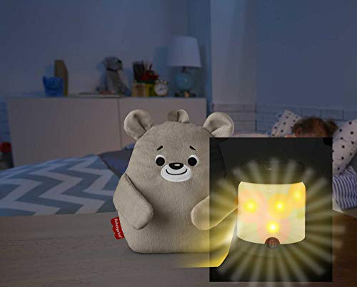 Fisher-Price Sensimals Osito peluche de cuna con proyector para bebé con música, luces y sonidos luciérnagas relajantes para la hora de dormir (Mattel GRR00)