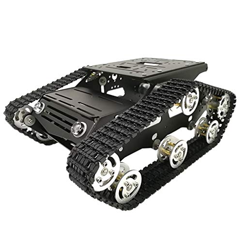 FLAMEER Durable Chasis De Aluminio del Tanque del Coche Kits De Orugas con Motores 9 V para Arduino DIY Robótica Aprendizaje RC Racing Car Modificado Part