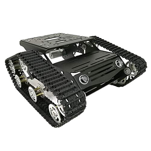 FLAMEER Durable Chasis De Aluminio del Tanque del Coche Kits De Orugas con Motores 9 V para Arduino DIY Robótica Aprendizaje RC Racing Car Modificado Part