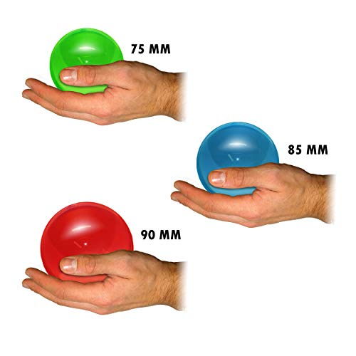Flames N Games Bola de Contacto de Color acrílico de 85 mm & 90mm + Bolsa de Gamuza - Bolas de Contacto Profesional para Todas Las Habilidades (Verde, 85mm)