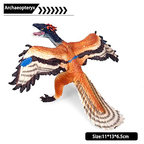 FLORMOON Juego de Dinosaurios - Realista Arqueoptérix Dinosaur- Figuras de Dinosaurio de plástico - Decoración de Pasteles de cumpleaños Juguete Escolar para niños pequeños(Talla pequeña)